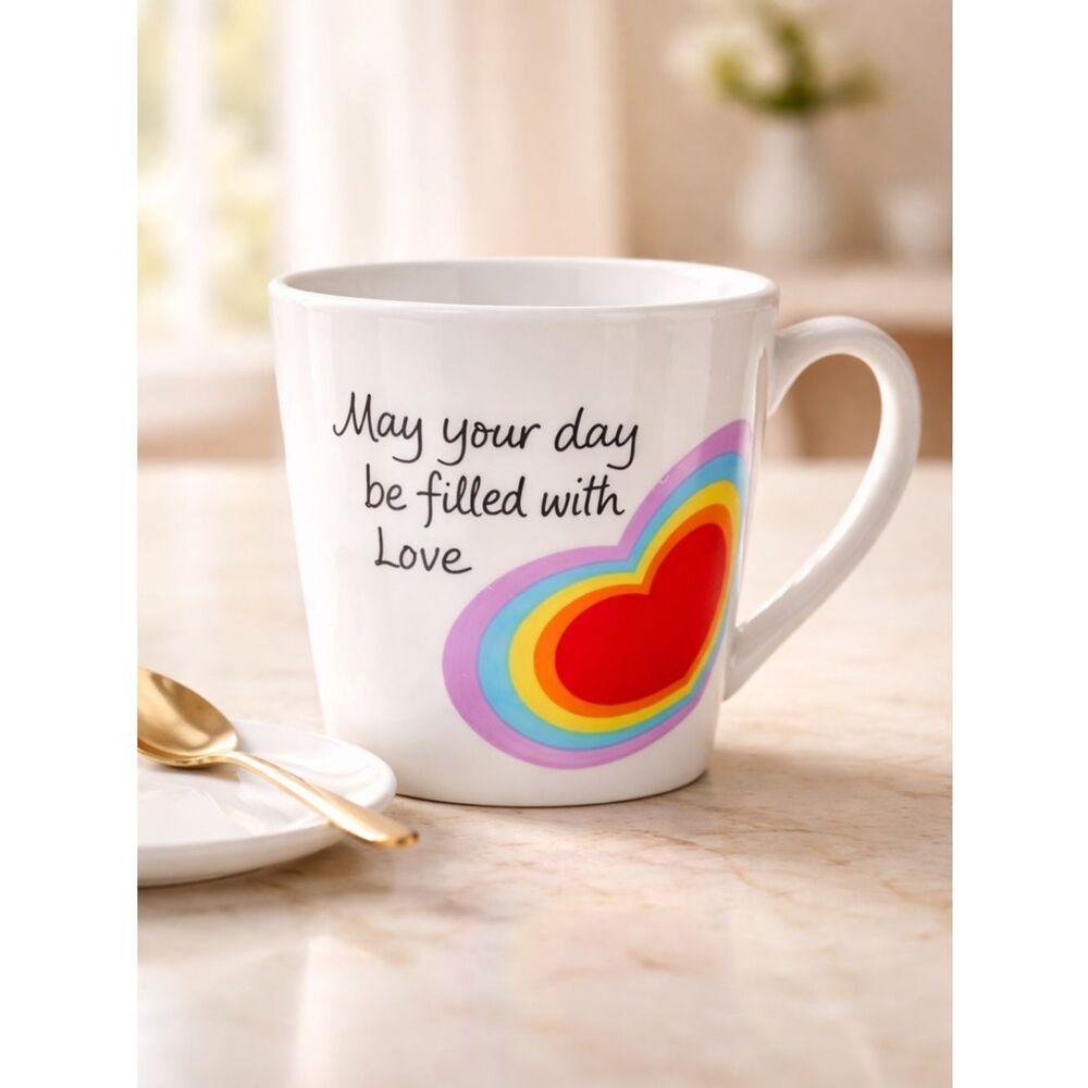 VINTAGE - Avon 1984 Easter Mug Cup “May Your Day Be Filled With Love” Rainbow